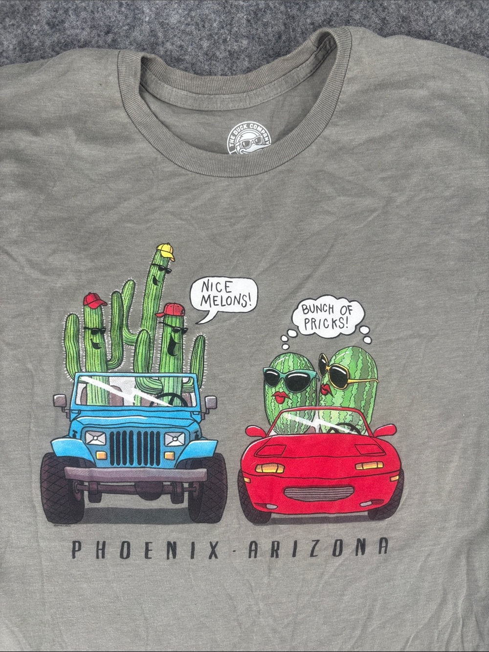 Life Is Good Gray Graphic Tee - Phoenix Arizona Cactus & Cars